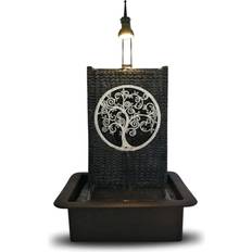 Zen Light Inomhusfontän Vattenvägg Vattenfall Mönster Livets Träd 40 cm