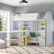 Melodie European Single 90 x 200 cm L-Shaped with Bookcase