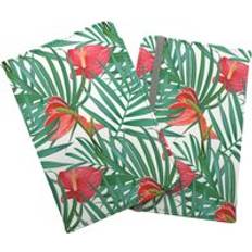 Green Travel Wallets Warren Reed Tropical Flowers And Palm Leaves Passport Cover - Green
