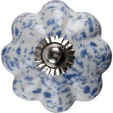 Deurknoppen Clayre & Eef Deurknop Ø 4 cm Blauw Wit Keramiek