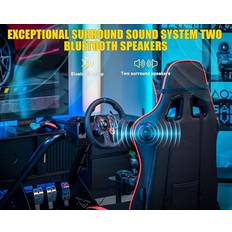 GTPLAYER Racing Simulator Cockpit Faux Leather PC & Racing Game Chair