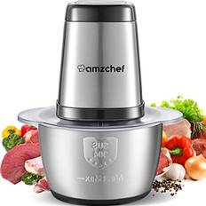 Grönsakssvarvar & Minihackare Amzchef Elektrischer Zerkleinerer 500W mit 1,5L Edelstahlschüssel