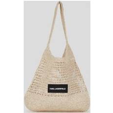 Sacs de plage Karl Lagerfeld Logo Crochet Beach Bag - Beige/Noir