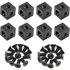 Vinkeljärn & Hålplattor Befen Befenybay 8 St Svarta Hörnfästeskub 20 x 20 x 20 Mm För 6 Mm Spår Aluminium Extruderingsprofil 2020-Serien