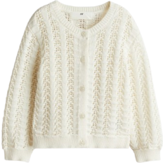 H&M Pointelle Knit Cardigan - White