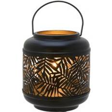 Country Living Black Metal Leaf 17cm Tall One Size Lantern
