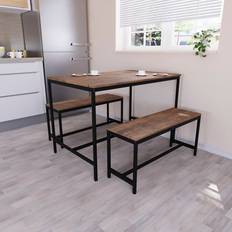 Home Discount Roslyn Brown Dining Set 70x110cm 3pcs