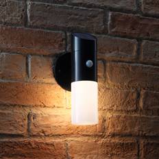 Security light Auraglow Solar Outdoor PIR Sensor Welcome and Security Fence 3000K Warm White Colour Changing LED Wall light