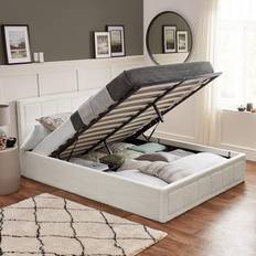 Home Treats Beds & Mattresses Home Treats King Size Boucle Storage - White Frame Bed