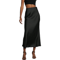 Shein Women's Elastic Satin Silk Texture Midi Skirt