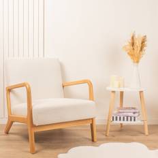 Relaxing Chairs Armchairs Norden Home Boucle Accent Chair Curved Arms 74cm H X 64cm W X 75cm D Armchair