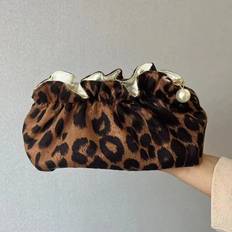 Brown - Women Toiletry Bags & Cosmetic Bags Pearl Pearl Zipper Women Makeup Bag - Large Capacity