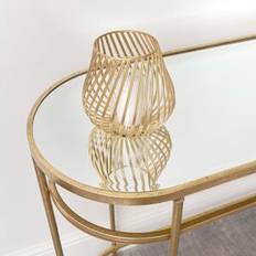 Gold Console Tables Melody Maison Large Oval Gold Mirrored Console Table