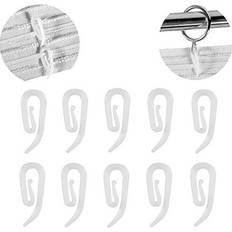 Mounts & Hooks for Curtains Closhion White Plastic Curtain Hooks for Door 100 Pack 2.8 x 1.2 cm