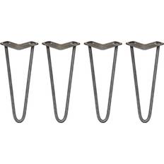 4 x 28 in Hairpin Legs 2 Prong 12 mm Raw Steel