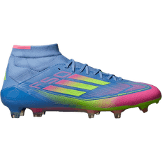 Blåa Fotbollsskor adidas F50 Elite Mid-Cut FG W - Blue Fusion/Lucid Lemon/Lucid Pink