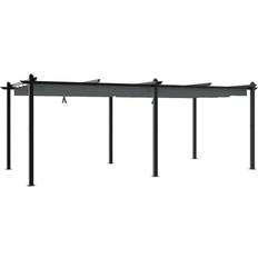 Ebern Designs Garden Gazebo With Retractable Roof Cream 3x6 m Aluminium - Anthracite