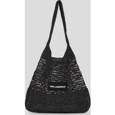 Sacs de plage Karl Lagerfeld Logo Crochet Beach Bag - Noir