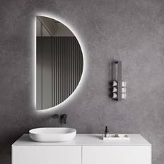 Bathroom Furniture Ivy Bronx Setenil Half Moon Heated Anti-fog Led Bathroom Mirror 50 x 100 cm