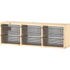 IKEA Trofast Light White Stained Pine/Dark Grey Vägghylla 93cm