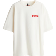 H&M Oversized Printed T-shirt - White/Pacha