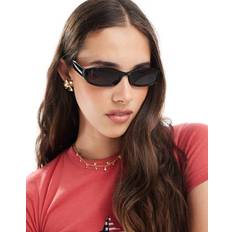 Caellum Slim Rectangle Sunglasses - Black