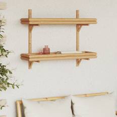 Bamboo Wall Shelves 17 Stories Bamboo Natural Colour Bamboo And Metal 75 x 26 x 60 cm Wall Shelf