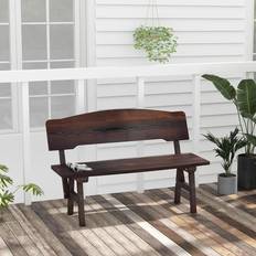 Union Rustic Wooden 78cm H x 120cm W x 51cm D Garden Bench