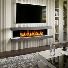 Vegas Black Venation Stone 72 Inch Wall Mounted Electric Fireplace