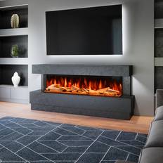 Raphael White Stone Effect Freestanding Electric Fireplace Suite 1500Mm