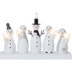 Trä Julbelysning Star Trading Snowman Advent White Adventsljusstake 33cm 5st