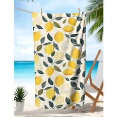 Shein 1pc Modern Lemon Pattern Beach Guest Towel Multicolour (70x35cm)