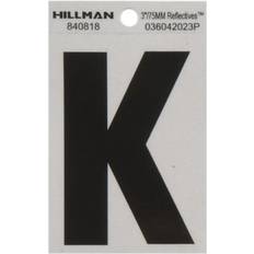 Facade Numbers Hillman Mylar Reflective Adhesive House Letter K 3 in Black Silver