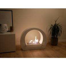 White Ethanol Fireplaces Belfry Heating Dallas Round Bio Fireplace Black White 162.56cm H X 132.08cm W X 58.42cm D
