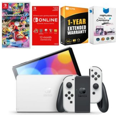 Game Consoles Nintendo Switch White Oled Console with Mario Kart 8 Deluxe