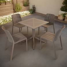Nardi Square 4 Person 70cm Long Grey Dining Set 5pcs