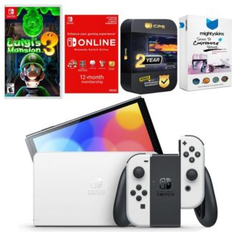 Game Consoles Nintendo Switch White Oled Console with Luigi s Mansion 3