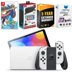 Game Consoles Nintendo Switch White Oled Console with Pokemon Sword