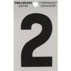 Facade Numbers Hillman 3 in Mylar Reflective Adhesive House Number 2 Black/Silver