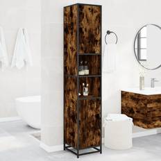 Bathroom Furniture Borough Wharf Anabela Bathroom Cabinet Smoked Oak 188.5cm H X 35cm W X 37.5cm D