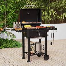 House of Home BBQ 112cm W Charcoal Grill Matte Black