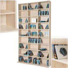 Tectake Book Shelves tectake Wooden CD Storage Unit Book Shelf