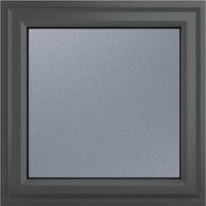 Windows Crystal Crystal uPVC Double Glazed Opener 610x610mm Grey White Obscure Glass Top Hung Window
