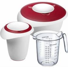 Westmark Røreskåle Westmark Backset 3tlg 2,5 L quirltopf + Messkanne 1 x 3153227r - Weiß/Rot/Klar Rührschüssel