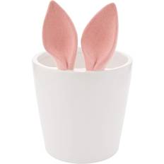 Pots, Plants & Cultivation Happy Larry Flocked Pink Bunny Ears Planter Medium 20cm H x 13cm W x 5.10cm D