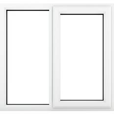 Top Hung Top Hung Windows Crystal Casement uPVC Right Hand Opening 1190mm x 1040mm Clear Double Glazing in White PVC Top Hung Window