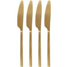 Gold Knife Argon Tableware Stainless Steel Dinner Knives 21cm Pack of 4 Gold Table Knife