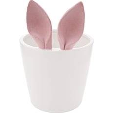 Pots, Plants & Cultivation Happy Larry Flocked Pink Bunny Ears Planter Medium 24cm H x 16cm W x 6.20cm D