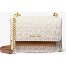 Michael Kors MK Claire Small Signature Logo Crossbody Bag - Natural