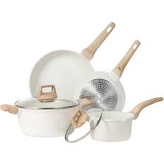 Carote Kastruller & Stekpannor Carote Töpfe Pfannen 6-Teilig 20/24cm Stielkasserolle Set mit Klappe